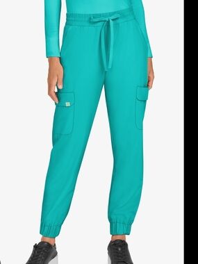 Planet koi Terra Women's  STRETCH Drawstring Waist Cargo Jogger Scrub Size Large